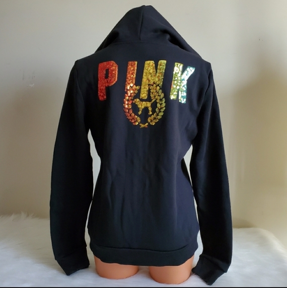 PINK Victoria's Secret Tops - BLING PINK VICTORIA'S SECRET FULL ZIP SIZE S